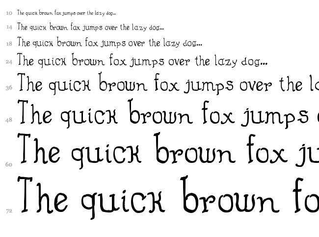 Almost Cartoon font waterfall
